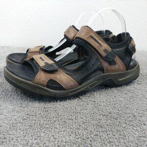 Ecco Yucatan Sandals Mens Size 43 EU Shoes Brown Leather Hiking Slingback